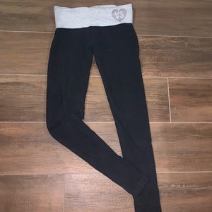 Victoria’s Secret Fold Over Black/Gray leggings